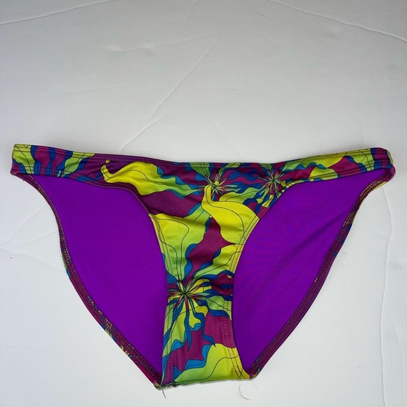 KORAL Swim Bikini Bottoms Purple Lime Tropical S - Picture 3 of 7